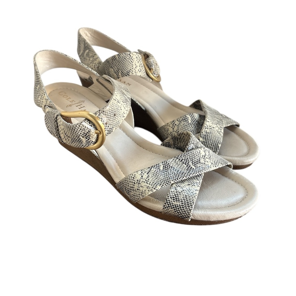 Cole Haan Tali Snakeskin Sandals with Gold Buckle Nike Air Cushion Women’s 7.5 B